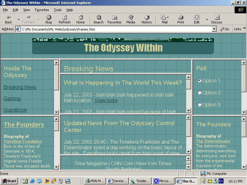 Odyssey Web Mockup with 9 frames